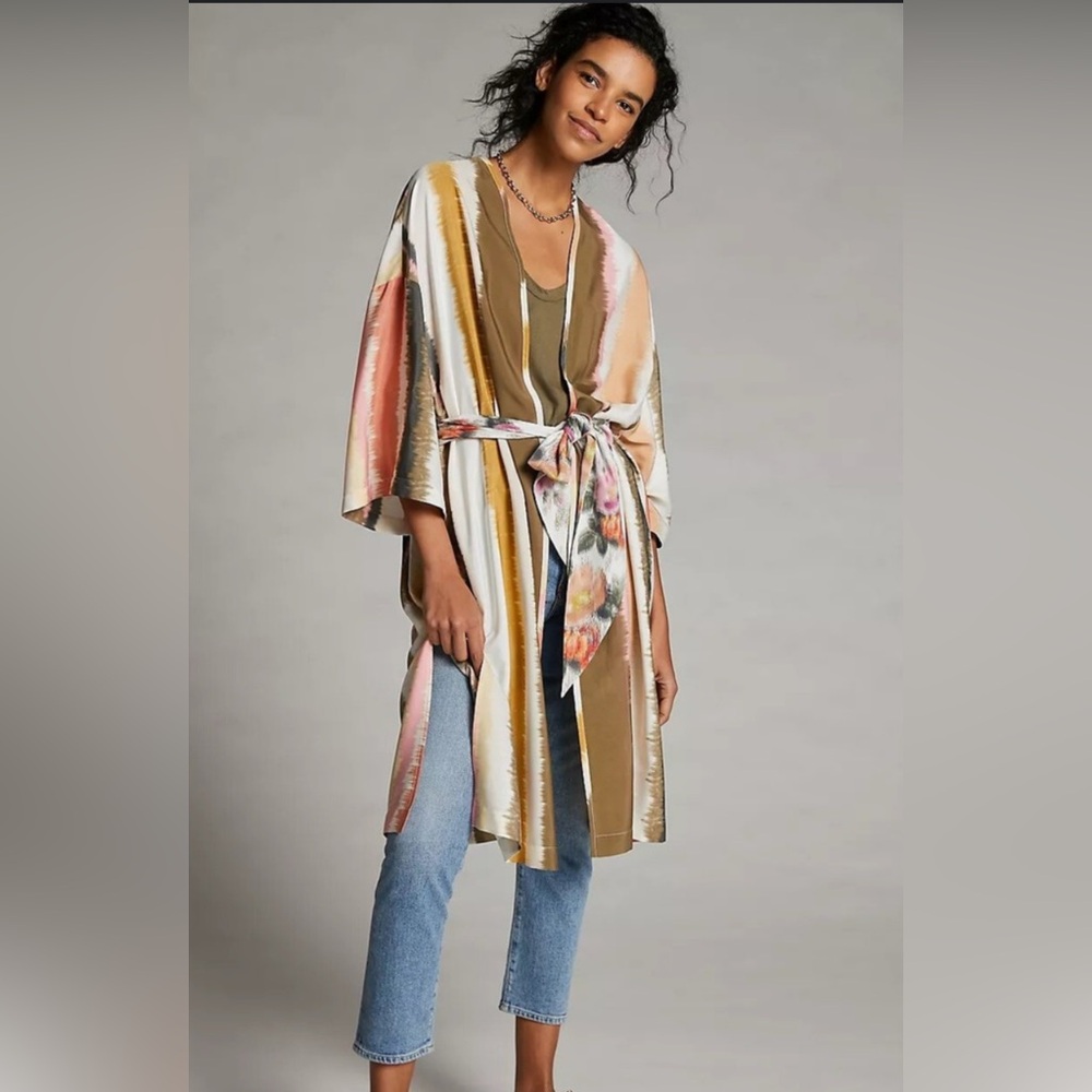 Anthropology Mignon Doo Watercolor Kimono Jacket